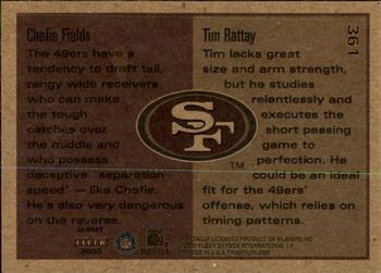2000 Fleer Tradition Glossy #361 Tim Rattay / Chafie Fields Back