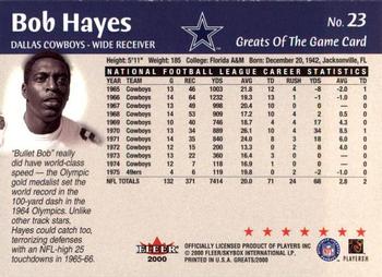 2000 Fleer Greats of the Game #23 Bob Hayes Back