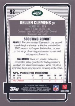 2007 Topps Draft Picks & Prospects - Chrome Black #92 Kellen Clemens Back