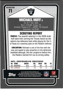 2007 Topps Draft Picks & Prospects - Chrome Black Refractors #71 Michael Huff Back