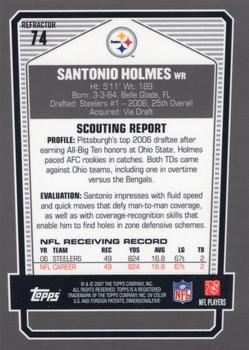 2007 Topps Draft Picks & Prospects - Chrome Black Refractors #74 Santonio Holmes Back