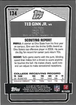 2007 Topps Draft Picks & Prospects - Chrome Black Refractors #134 Ted Ginn Jr. Back