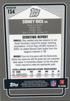 2007 Topps Draft Picks & Prospects - Chrome Black Refractors #154 Sidney Rice Back