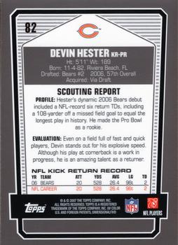 2007 Topps Draft Picks & Prospects - Chrome Bronze #82 Devin Hester Back