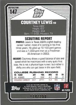 2007 Topps Draft Picks & Prospects - Chrome Bronze Refractors #147 Courtney Lewis Back