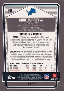 2007 Topps Draft Picks & Prospects - Chrome Gold #66 Mike Furrey Back