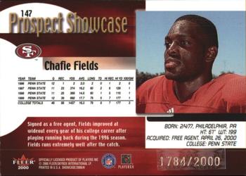 2000 Fleer Showcase #147 Chafie Fields Back
