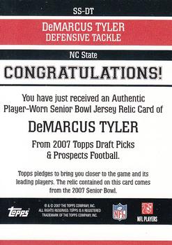 2007 Topps Draft Picks & Prospects - Senior Standout Jersey #SS-DT Tank Tyler Back