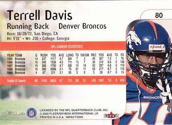 2000 Impact #80 Terrell Davis Back