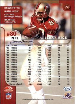 2000 Leaf Rookies & Stars #73 Jerry Rice Back