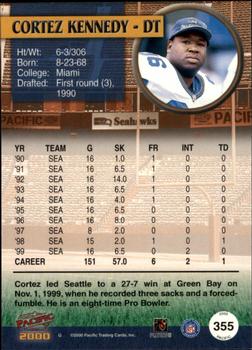 2000 Pacific #355 Cortez Kennedy Back