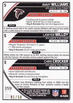 2007 Topps Total - Black #359 Chris Crocker / Lawyer Milloy / Jimmy Williams Back