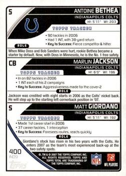2007 Topps Total - Blue #400 Marlin Jackson / Matt Giordano / Antoine Bethea Back