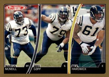 2007 Topps Total - Gold #250 Marcus McNeill / Nick Hardwick / Mike Goff Front