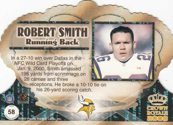 2000 Pacific Crown Royale #58 Robert Smith Back
