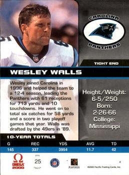 2000 Pacific Omega #25 Wesley Walls Back