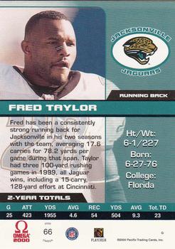 2000 Pacific Omega #66 Fred Taylor Back