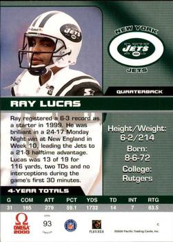 2000 Pacific Omega #93 Ray Lucas Back