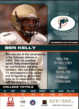 2000 Pacific Omega #188 Ben Kelly Back