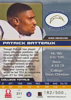 2000 Pacific Omega #211 Patrick Batteaux Back