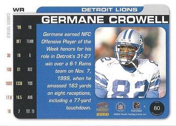 2000 Pacific Paramount #80 Germane Crowell Back