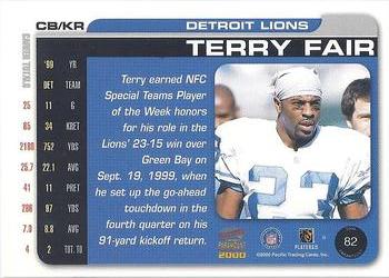 2000 Pacific Paramount #82 Terry Fair Back