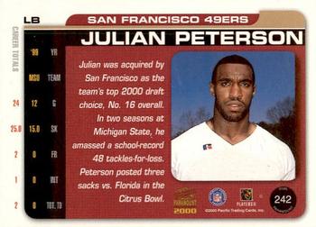 2000 Pacific Paramount #242 Julian Peterson Back