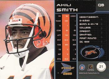 2000 Pacific Prism Prospects #21 Akili Smith Back