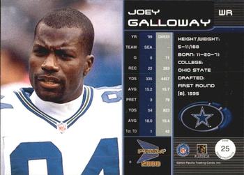 2000 Pacific Prism Prospects #25 Joey Galloway Back