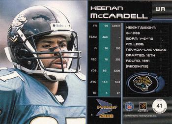 2000 Pacific Prism Prospects #41 Keenan McCardell Back