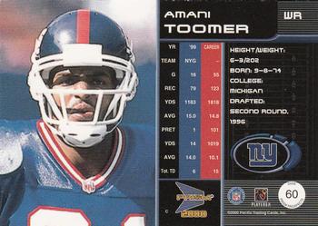 2000 Pacific Prism Prospects #60 Amani Toomer Back
