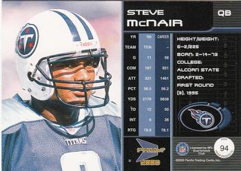 2000 Pacific Prism Prospects #94 Steve McNair Back