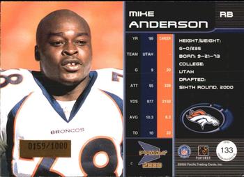 2000 Pacific Prism Prospects #133 Mike Anderson Back