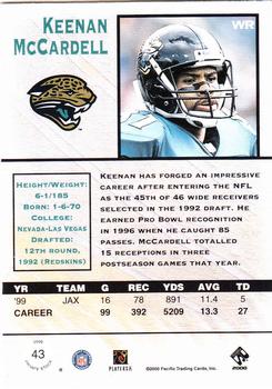 2000 Pacific Private Stock #43 Keenan McCardell Back