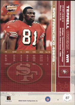 2000 Pacific Revolution #87 Terrell Owens Back