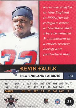 2000 Pacific Vanguard #38 Kevin Faulk Back