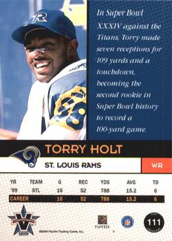 2000 Pacific Vanguard #111 Torry Holt Back