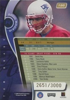 2000 Playoff Absolute #195 Tom Brady Back