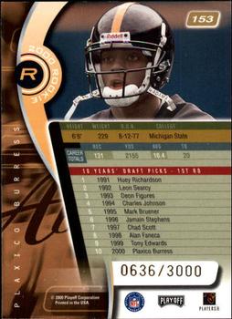 2000 Playoff Absolute #153 Plaxico Burress Back
