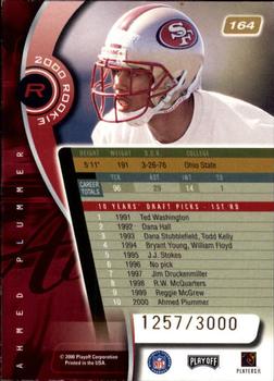 2000 Playoff Absolute #164 Ahmed Plummer Back
