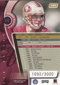 2000 Playoff Absolute #183 Tim Rattay Back