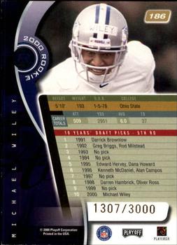 2000 Playoff Absolute #186 Michael Wiley Back