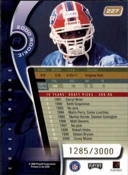 2000 Playoff Absolute #227 Corey Moore Back
