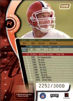 2000 Playoff Absolute #228 Aaron Shea Back