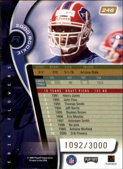 2000 Playoff Absolute #246 Erik Flowers Back