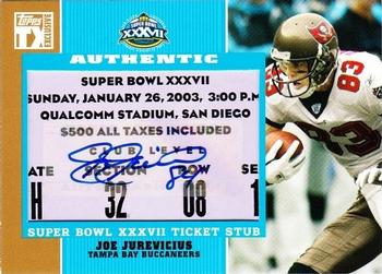 2007 Topps TX Exclusive - Super Bowl Ticket Stub Autographs #SB-JJ Joe Jurevicius Front