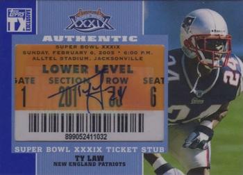 2007 Topps TX Exclusive - Super Bowl Ticket Stub Autographs #SB-TL Ty Law Front