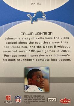 2007 Ultra - Fresh Faces #FF-CJ Calvin Johnson Back