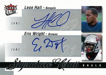 2007 Ultra - Signature Class Autographs Dual Retail #SCD-HW Leon Hall / Eric Wright Front
