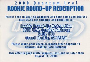 2000 Quantum Leaf #NNO Rookie Round-Up Back